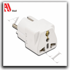 2 gang grounded plug adapter – 16a – 220v – white