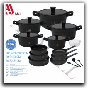 Barella – Complete Non-Stick Cookware Set (FDA Approved, Italian Design)