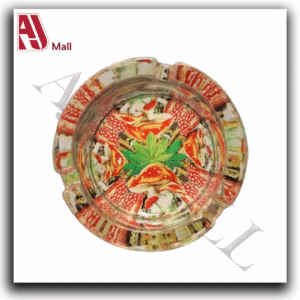 Glass Ashtray – Magic Mushroom Leaf Edition