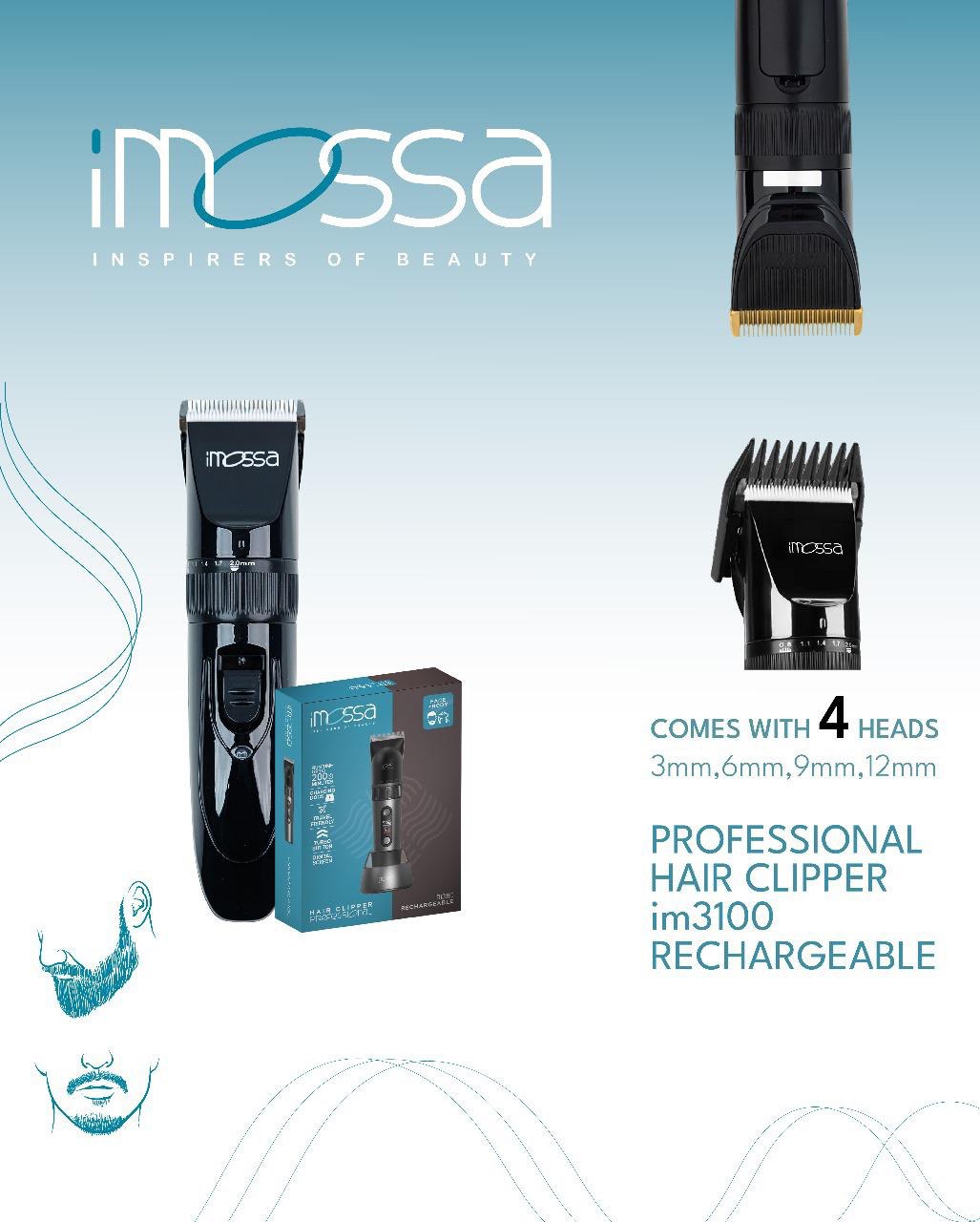 iMossa Professional Hair Clipper – Model IM3100 (Rechargeable) - Image 2