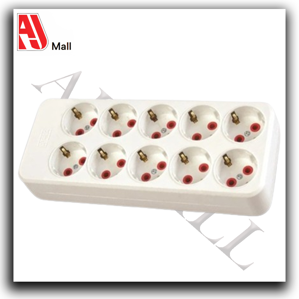 universal power extension strip – 4 sockets – 250v – 3m cable – with power switch – white