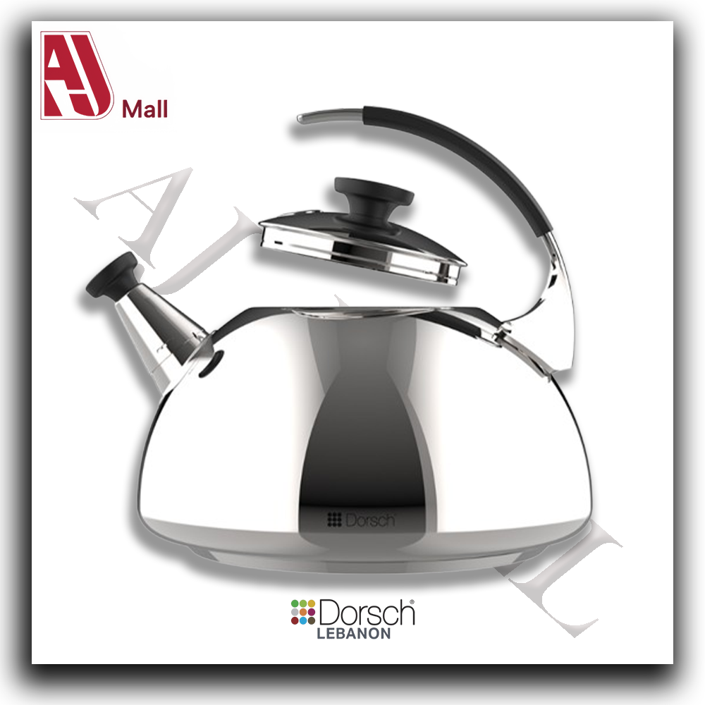 Dorsch Premium Whistling Kettle – 2.5 Liters – Polished Silver with Lid