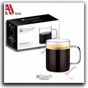 Dorsch Elegance Single-Wall Glass Mug Set – 360 ml (Set of 2)