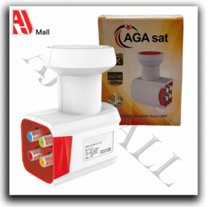 AGA Sat Universal KU-Band Quad LNB – 4 Output Ports – 4K Ultra HD & Full HD Compatible