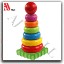 wooden rainbow ring stacking toy – montessori learning tower