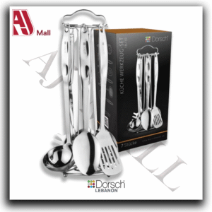 Dorsch 7-Piece 18/10 Stainless Steel Kitchen Utensil Set with Stand