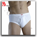 men’s comfortable cotton briefs with front opening – white