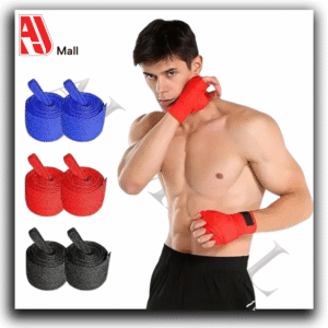 elastic boxing hand wraps – pair (red / blue / black)