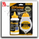 fixtop chalk line reel set 30 m (100 ft) with blue carpenter’s chalk