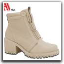 beige strap block heel ankle boots – chunky sole modern boots
