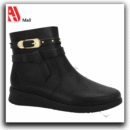 casual buckle ankle boots – black flat comfort boots