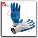 fixtop nitrile coated safety work gloves – knit wrist, blue/white