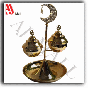 luxury gold crescent moon serving bowl set with tray